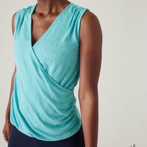 Athleta Aqua Sleeveless Wrap Tank